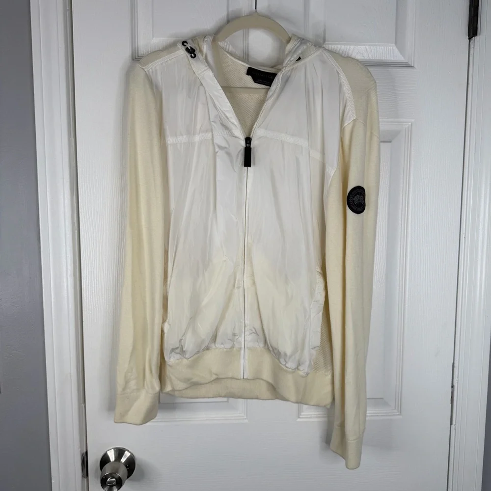 Sz L Canada Goose 100% Merino Wool Full zip Up Mixed Media Jacket $850 MSRP